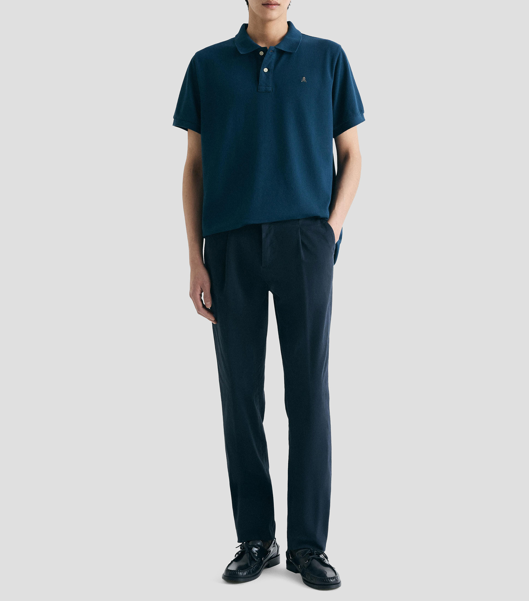 Playera tipo polo manga corta lisa Hombre